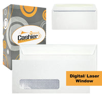 #10 Business Envelope, Laser/Inkjet Compatible Left Window, 4 1/8 X 9 1/2, Security Tinted, Sturdy 24lb White, Gum Flap (Copy) - Cashier Depot
