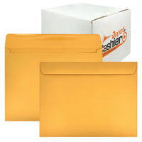 10" x 13" Booklet Envelopes, Sturdy 28lb. Brown Kraft, Gum Flap - Cashier Depot