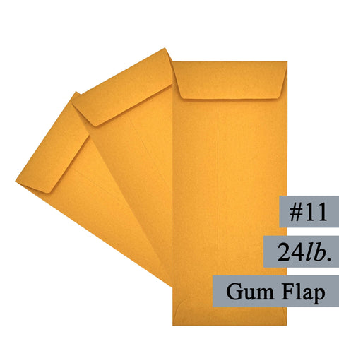 #11 Policy Envelope (Open End), 4 1/2 x 10 3/8, Sturdy 24lb. Brown Kraft, Gum Flap - Cashier Depot