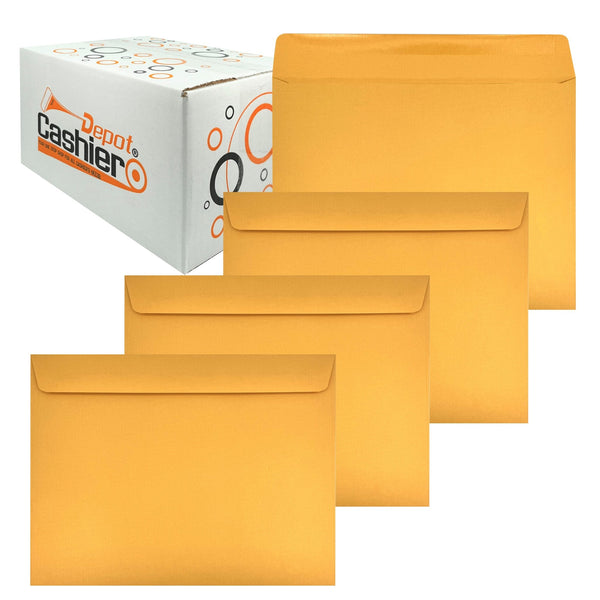 6" x 9" Booklet Envelopes, Sturdy 24lb. Brown Kraft, Gum Flap - Cashier Depot