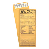 Cashier Depot After Hours/Night Key Drop Envelope, 4 1/8" x 9 1/2", Open End, Peel & Seal, Sturdy 24lb Kraft - Cashier Depot