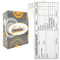 Cashier Depot EZ465S Cashier's Drop Report Envelope, 4 1/8" x 9 1/2", Sturdy 24lb White, Peel & Seal Flap - Cashier Depot
