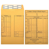 Cashier's Drop & Bank Report Envelope MKS690, 6" x 9", Peel & Seal, Open End, Sturdy 28lb Kraft - Cashier Depot