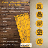 Cashier Depot EZ400 Cashier's Deposit Report Envelope, 4 1/8" x 9 1/2", Sturdy 24lb. Brown Kraft Paper, Gum Flap