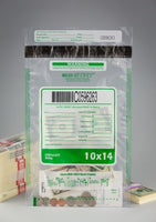 Tamper Evident Deposit Bags, 10" x 14" Clear, Serialized Numbering, Barcode, Press & Seal Void Closure Tape (500 Bags)
